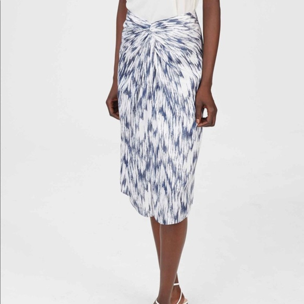 Silk midi skirt
